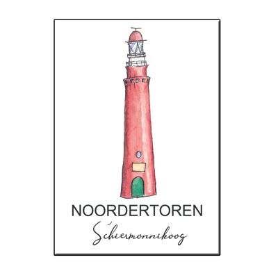A6 city icon lighthouse schiermonnikoog card