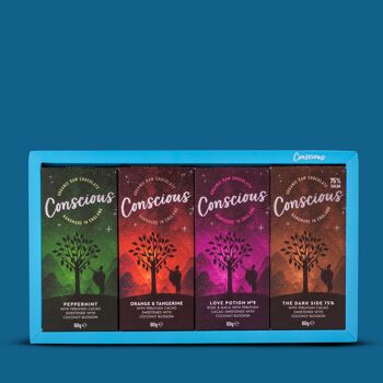 Coffret Sélection de Chocolats 240g (4 barres de 60g) vegan, bio 1