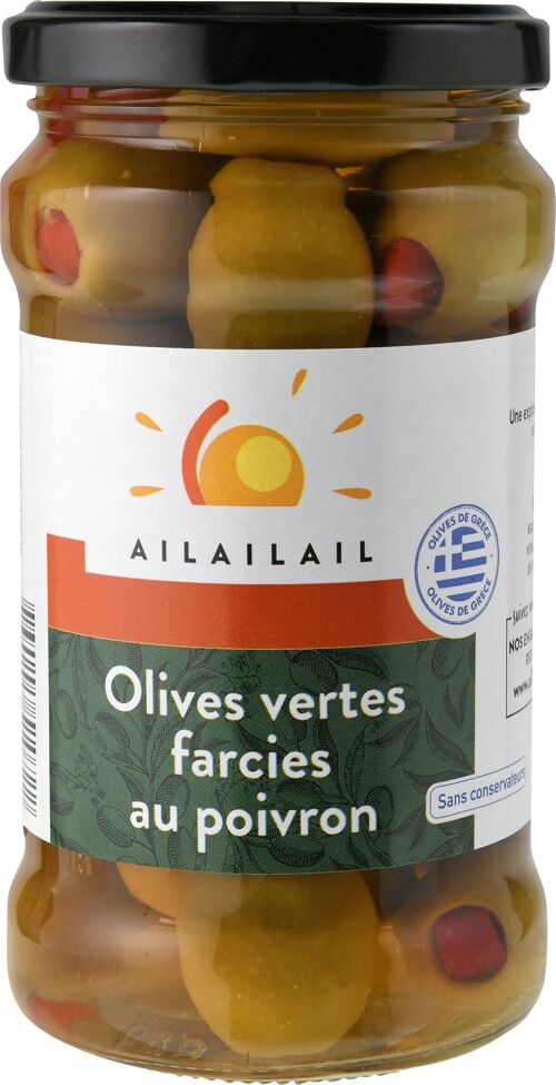 olives vertes farcies aux poivrons 290g