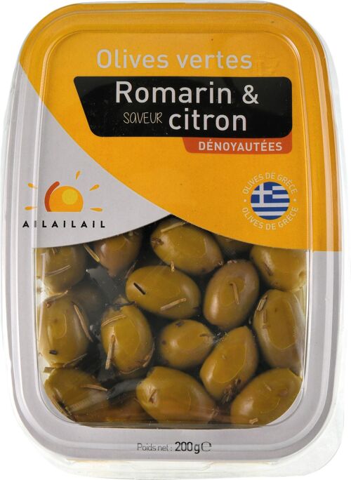 Olives dénoyautées citron romarin 200g - AIL AIL AIL