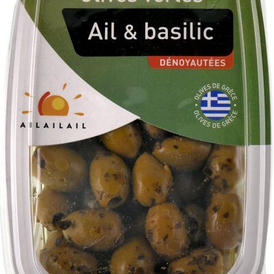 Olives dénoyautées Ail basilic 200g - AIL AIL AIL