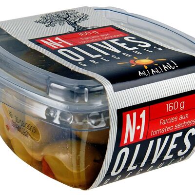 N°1 - Green olives stuffed with dried tomatoes - 160g tray