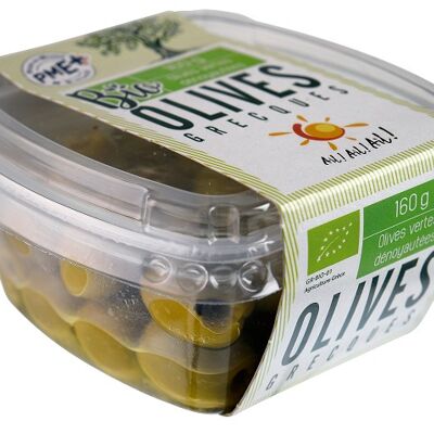 Bio - olives vertes dénoyautées - barquette 160g - FR-BIO-01