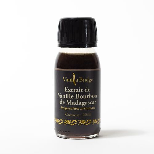 Extrait ou Arôme naturel crémeux de Vanille Bourbon de Madagascar-60mL