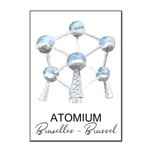 A6 city icon atomium brussels card
