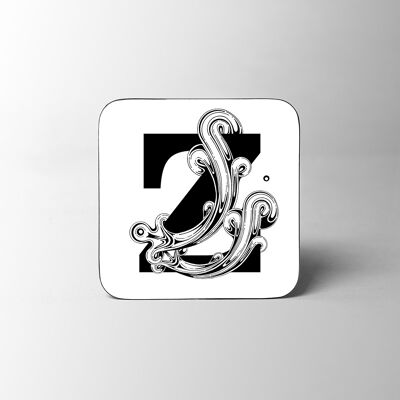 White Letter Z Alphabet Coaster