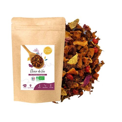 Élixir de Vie, Tisane ayurvédique BIO - Tulsi, orange et gingembre - 1kg