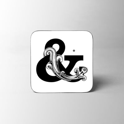 White Letter & Alphabet Coaster