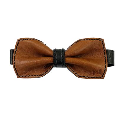 Arvo leather bow tie, brown - black