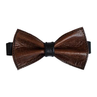 Usko leather bow tie, dark brown-black