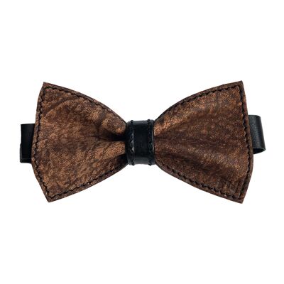 Usko leather bow tie, rustic brown-black