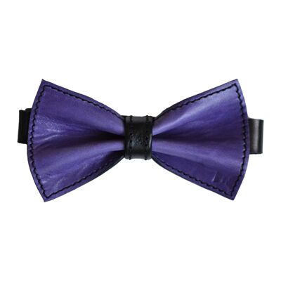 Usko leather bow tie, violet-black