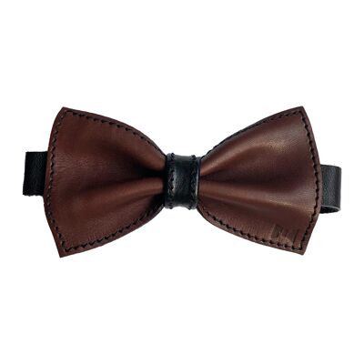 Usko leather bow tie, chocolate-black