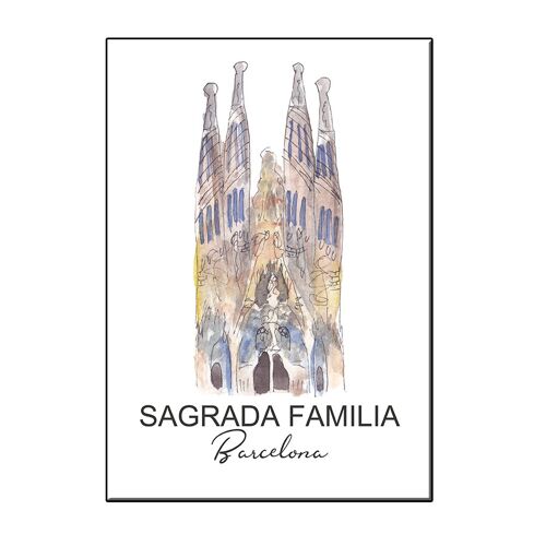 A6 city icon sagrada familia barcelona card