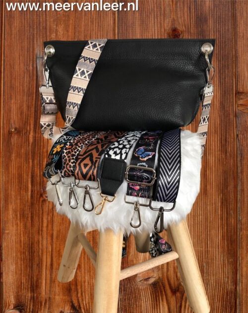 Schoudertas met verwisselbare bag strap - Zwart