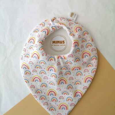 Babero bandana de algodón estampado - colección "Rainbow"