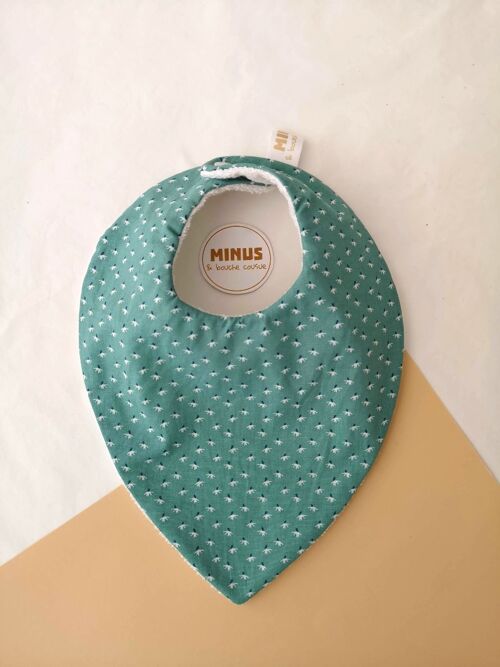 Bavoir bandana en coton imprimé - Collection "Fleur d'enfance"