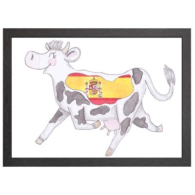 A2 AFFICHE VACHE ESPAGNE DANS LE CADRE - JOYIN