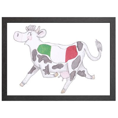 A2 POSTER COW ITALIEN IM RAHMEN - JOYIN