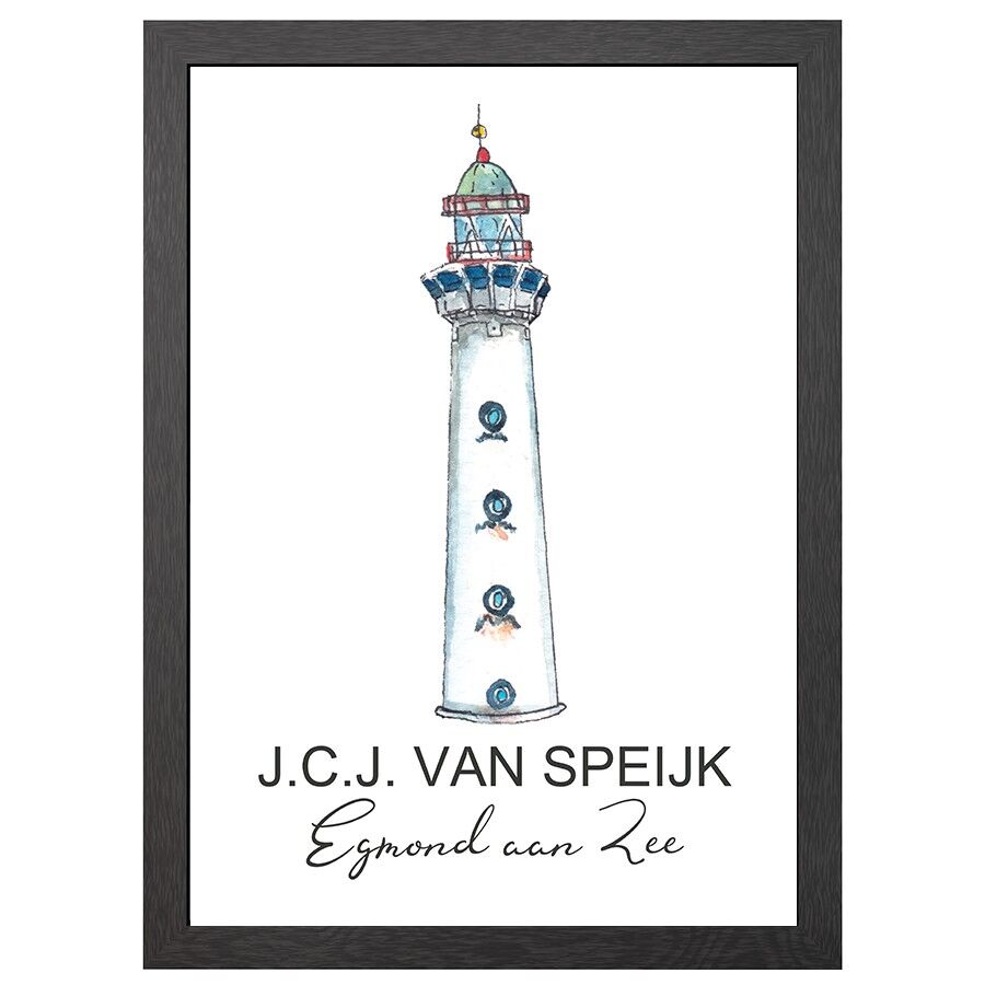 A2 POSTER PHARE EGMOND AAN ZEE JCJ VAN SPEIJK DANS LE CADRE - JOYIN