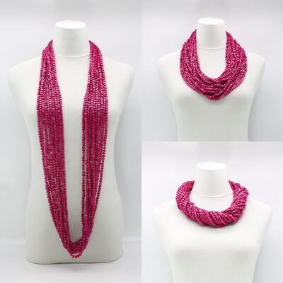 WEITER Pashmina-Halskette – Fuchsia – 10 Stränge