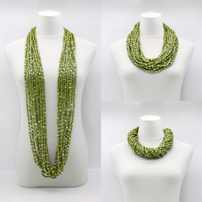 SIGUIENTE Collar Pashmina - Mosaico - Oro nuevo/Verde verano - 10 hilos