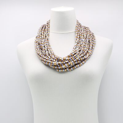 NEXT Pashmina Necklace - Mosaic - New Gold/Lilac Grey - 10 Strands