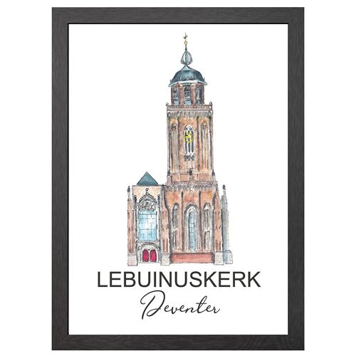 A2 poster lebuinuskerk deventer with entrence in frame - joyin