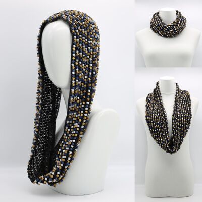 SUCCESSIVO Sciarpa Pashmina Infinity - Oro/Argento/Blu Pantone Classico