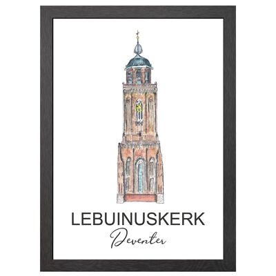 POSTER A2 TORRE LEBUINUSKERK DEVENTER IN CORNICE - JOYIN