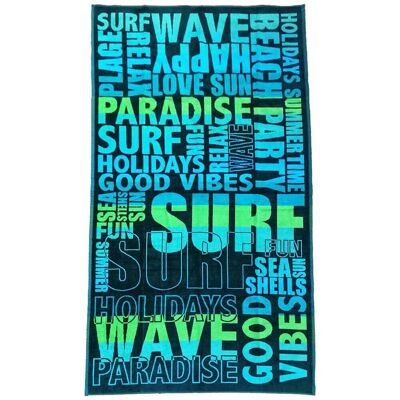 Jacquard Surfy velor terry beach towel 95x175cm 440gm²