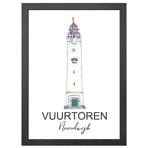 A2 poster lighthouse noordwijk in frame - joyin