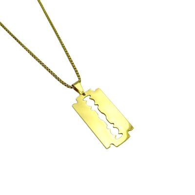 Golden Razor blade necklace