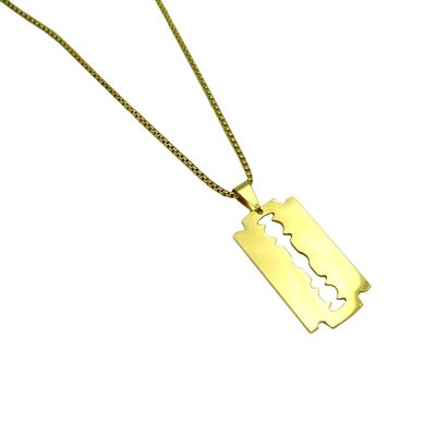 Golden Razor blade necklace