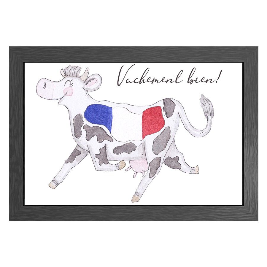 POSTER A3 MUCCA FRANCIA - VACCHEMENT BIEN IN FRAME - JOYIN