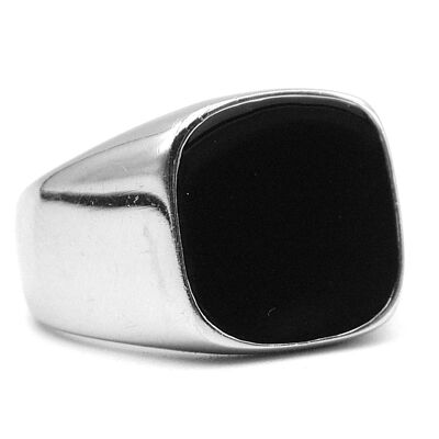 Black stone signet ring