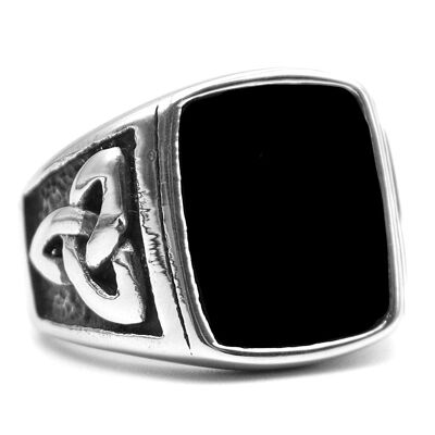 Robust black signet ring