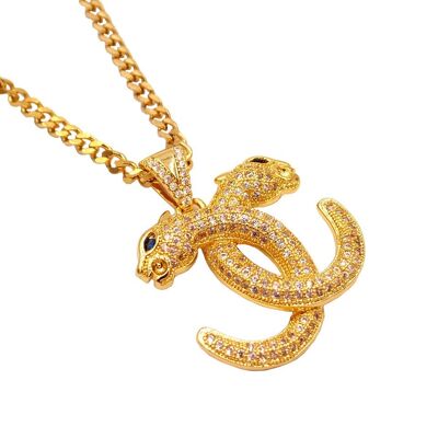 Iced Leopard necklace gold