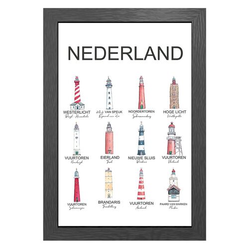 A3 poster lighthouses the netherlands in frame - joyin