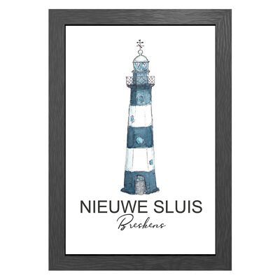 A3 POSTER LEUCHTTURM NIEUWE SLUIS BRESKENS IM RAHMEN - JOYIN