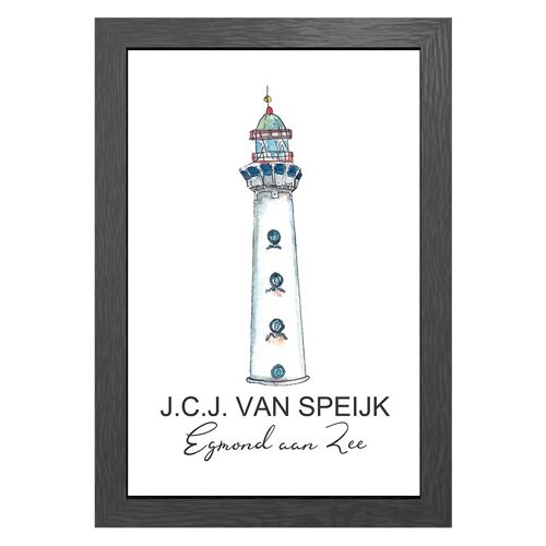 A3 poster lighthouse jcj van speijk egmond aan zee in frame - joyin