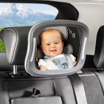 BabyView LED - miroir de sécurité pour voiture avec éclairage 2
