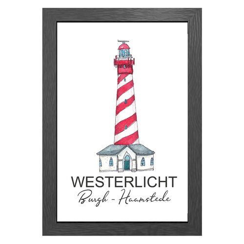 A3 poster lighthouse burgh-haamstede westerlicht in frame - joyin