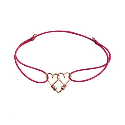 Bracciale "l'inseparabile" filo di giada riempito d'oro rosa 14 carati