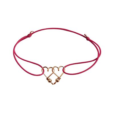Bracelet "les inséparables" fil de jade goldfilled rose 14 carats