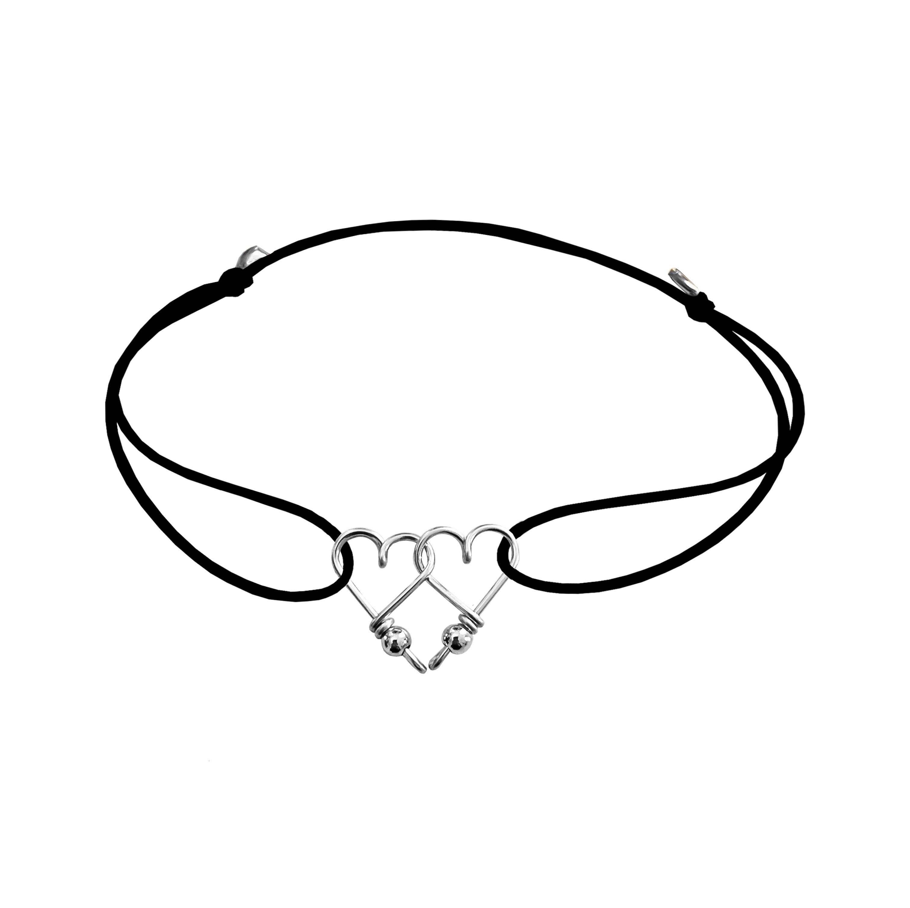 Armband "die Untrennbaren" Jadefaden Sterlingsilber 925