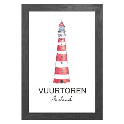 A3 frame vuurtoren ameland