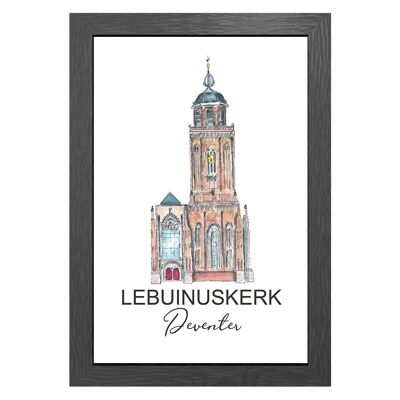 A3 POSTER LEBUINUSKERK DEVENTER MIT EINTRITT IN DEN RAHMEN - JOYIN