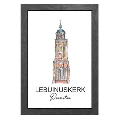 POSTER A3 TORRE LEBUINUSKERK DEVENTER IN CORNICE - JOYIN