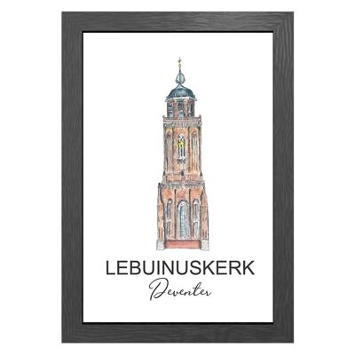 A3 poster tower lebuinuskerk deventer in frame - joyin